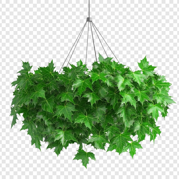 PSD gratuit décoration de la maison avec des feuilles d'érable vertes et luxuriantes