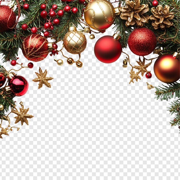 PSD gratuit décorations festives de noël à la frontière
