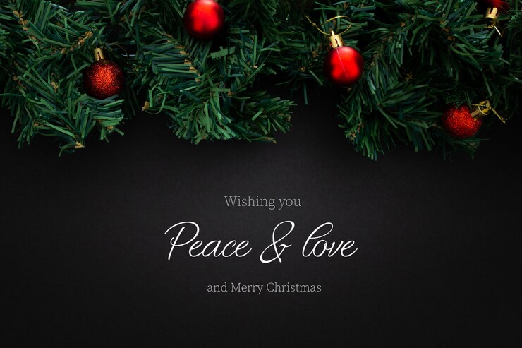 PSD gratuit décorations de noël sur fond noir