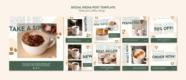 Delicate coffee shop sur les médias sociaux