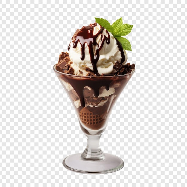 PSD gratuit délicieuse coupe de chocolat isolée sur fond transparent