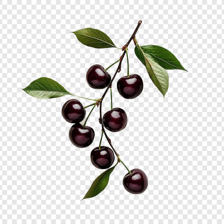 PSD gratuit une délicieuse grappe de cerises mûres sur la branche