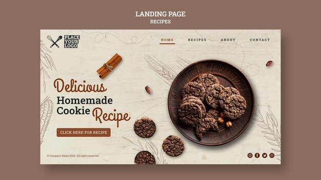Délicieuse page de destination de la recette de biscuits maison