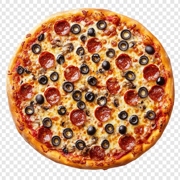 Une délicieuse pizza aux pepperoni et aux olives