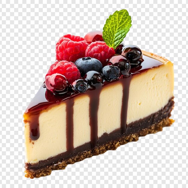 Une délicieuse tranche de gâteau au fromage aux baies