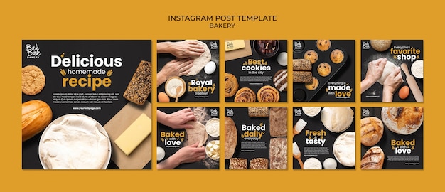 PSD gratuit délicieux articles de boulangerie sur instagram