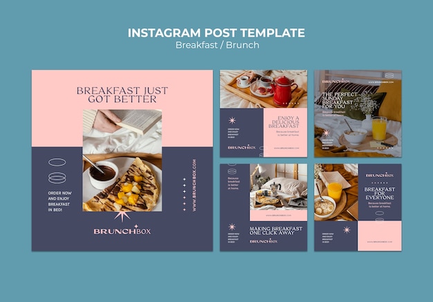 PSD gratuit délicieux messages instagram de la boutique de beignets