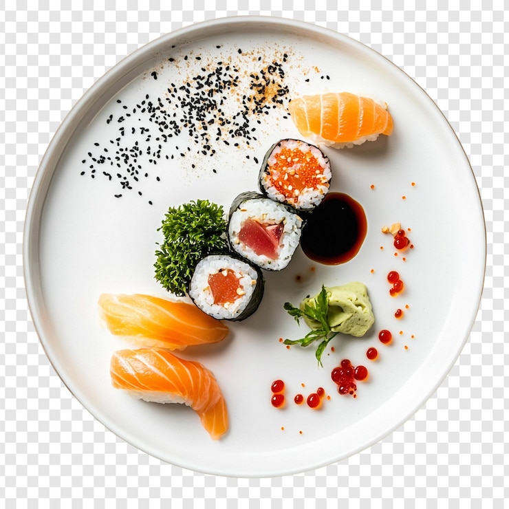 PSD gratuit un délicieux plateau de sushis une présentation culinaire exquise