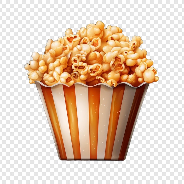 PSD gratuit délicieux pop-corn glacé au caramel isolé sur fond transparent