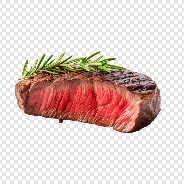 PSD gratuit délicieux steak de filet de bœuf grillé isolé sur fond transparent