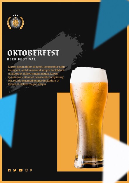 Délicieux verre à bière oktoberfest avec mousse