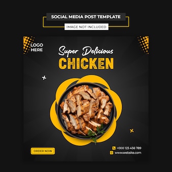 Delicious chicken médias sociaux et modèle de publication instagram