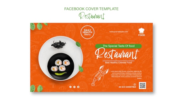 PSD gratuit delicious food restaurant facebook cover