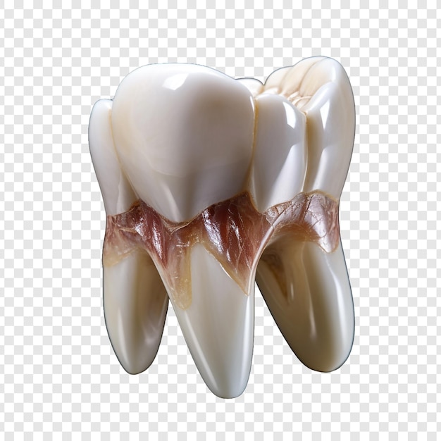 Une Dent Douloureuse Au Milieu De Dents Saines Isolées Sur Un Fond Transparent