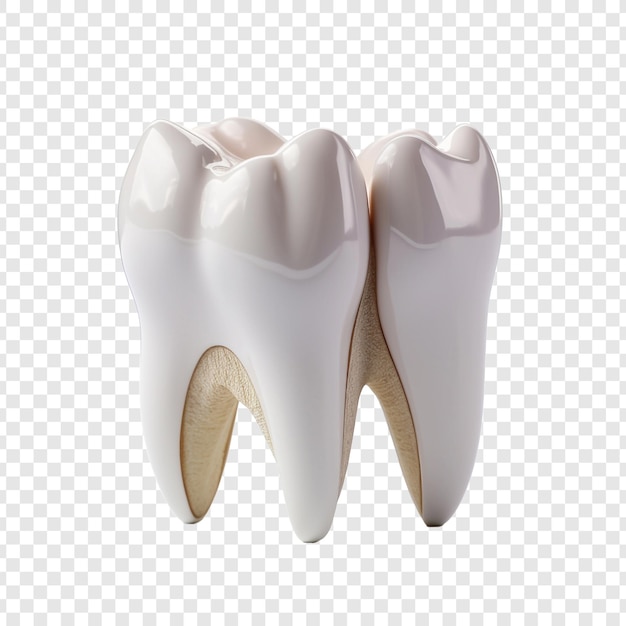 PSD gratuit une dent douloureuse au milieu de dents saines isolées sur un fond transparent