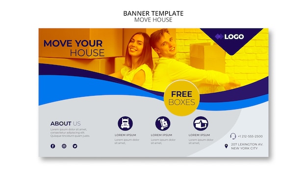 PSD gratuit déplacer le modèle de bannière d'entreprise