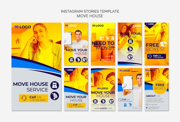 PSD gratuit déplacer le modèle d'histoires instagram d'entreprise