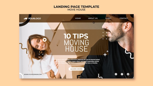 PSD gratuit déplacer le modèle de page de destination de la maison