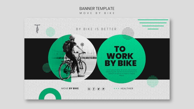 PSD gratuit déplacer à vélo modèle de bannière