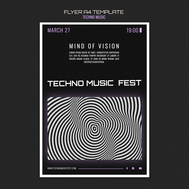 Dépliant du festival de musique techno