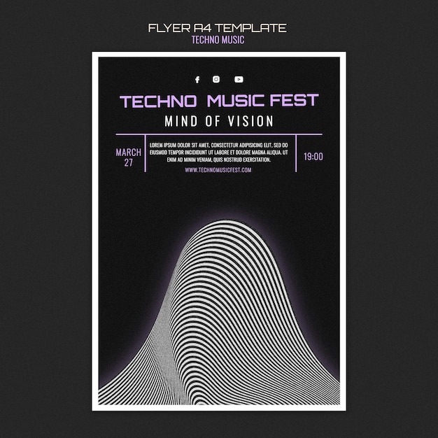 Dépliant du festival de musique techno