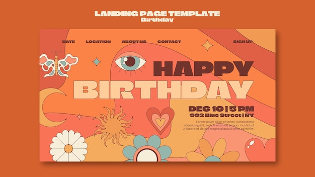 PSD gratuit design du modèle d'anniversaire