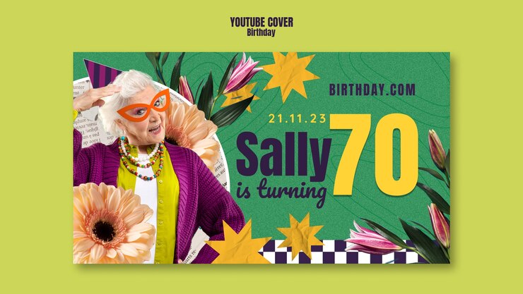 PSD gratuit design du modèle d'anniversaire