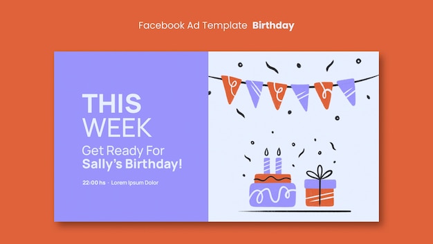 PSD gratuit design du modèle d'anniversaire