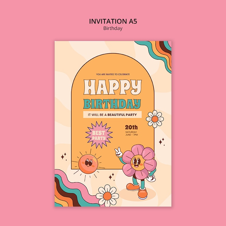 PSD gratuit design du modèle d'anniversaire