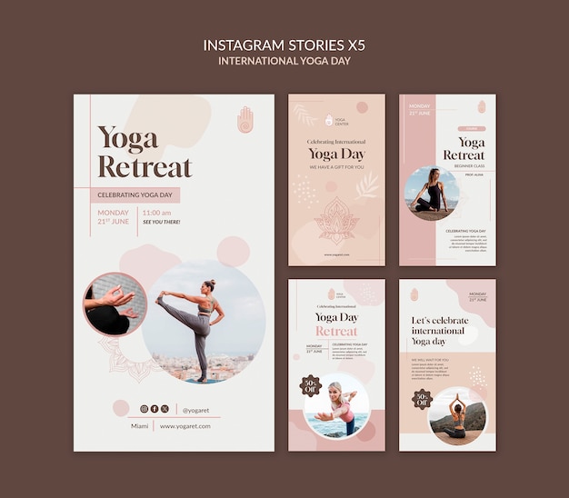 PSD gratuit design du modèle de la journée internationale du yoga