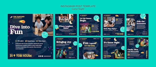 PSD gratuit design du modèle de la soirée de jeu