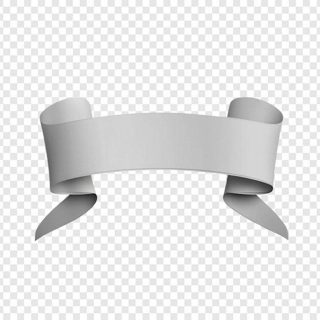 Design élégant de bannière à ruban gris pour texte ou logo