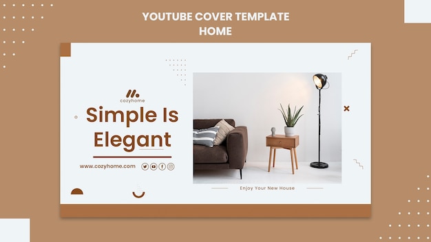 PSD gratuit design intérieur plat couverture youtube