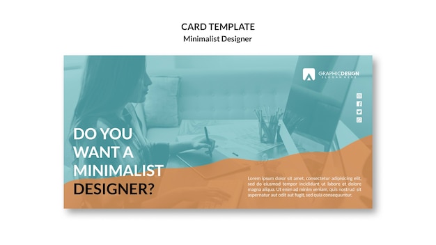 PSD gratuit design minimaliste du concept de carte de visite