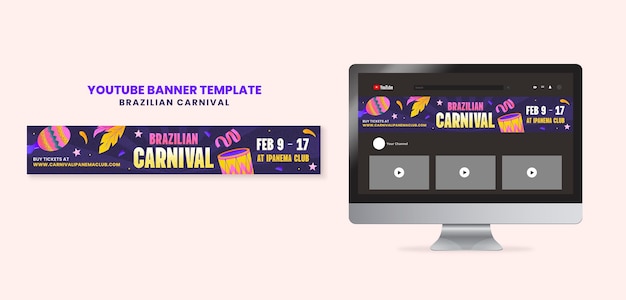 PSD gratuit design de modèle de carnaval brésilien