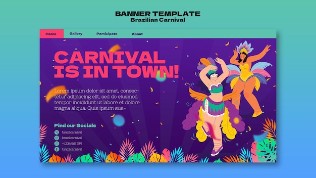 PSD gratuit design de modèle de carnaval brésilien