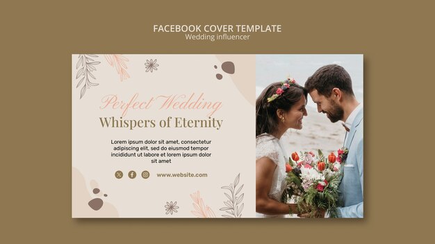 Design de modèle d'influenceur de mariage