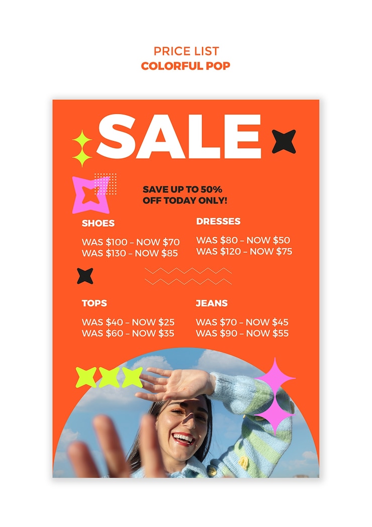 PSD gratuit design de modèle pop coloré