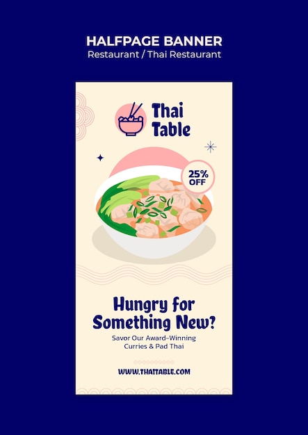 PSD gratuit design de modèle de restaurant thaïlandais