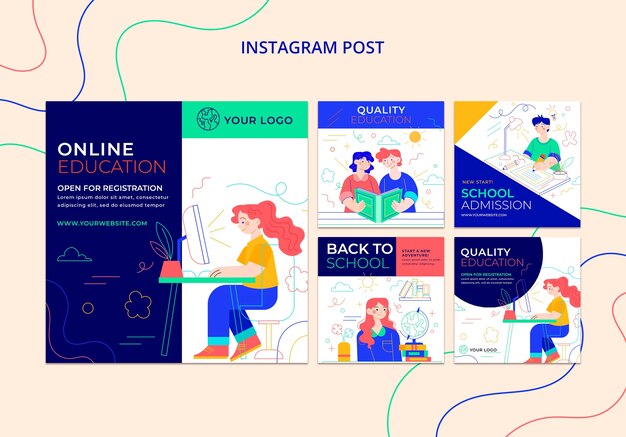 Design plat retour au post instagram de l'école