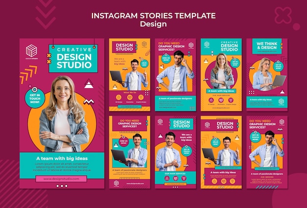 PSD gratuit design studio histoires instagram