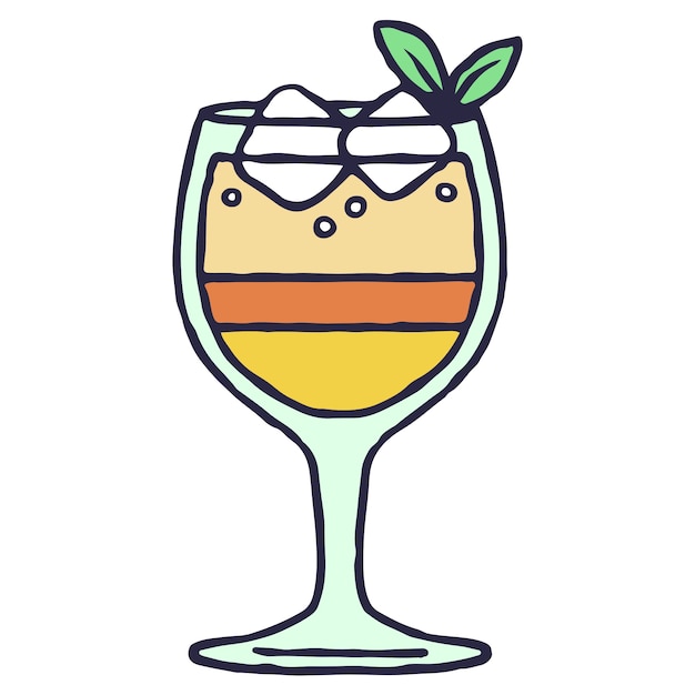Dessin d'icône de cocktail dessiné à la main