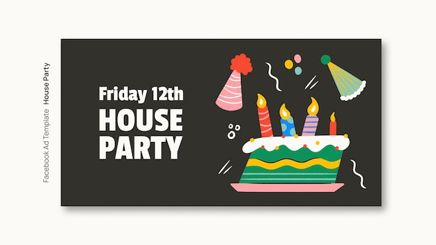 PSD gratuit dessin de modèle de fête à la maison