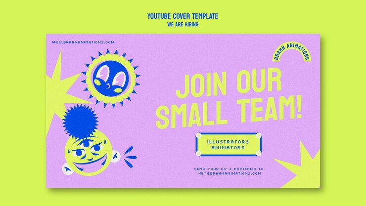 PSD gratuit dessiné à la main, nous embauchons une couverture youtube