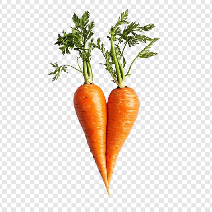 PSD gratuit deux carottes en forme de cœur, symbole d'amour et de santé