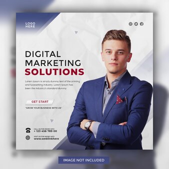 Digital marketing solutions modèle de publication sur les réseaux sociaux instagram design