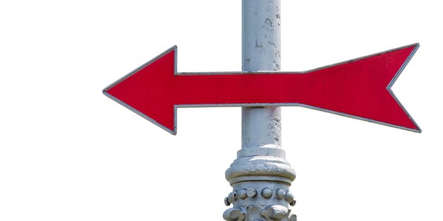 Direction indiquée par la flèche isolée