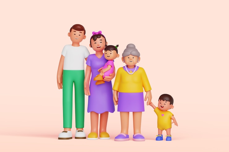 PSD gratuit diverse composition de personnes en 3d