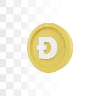 Dogecoin doge cryptocurrency icône 3d