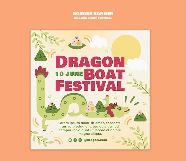 PSD gratuit dragon boat festival template design